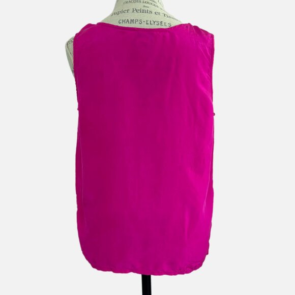 Marguerite Li 100% Silk Fuchsia Tank Top - Size M - Picture 2 of 6